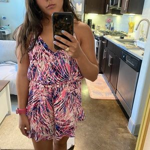 Multi color halter romper